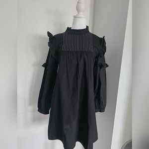 Topshop Black Dress with White Accents